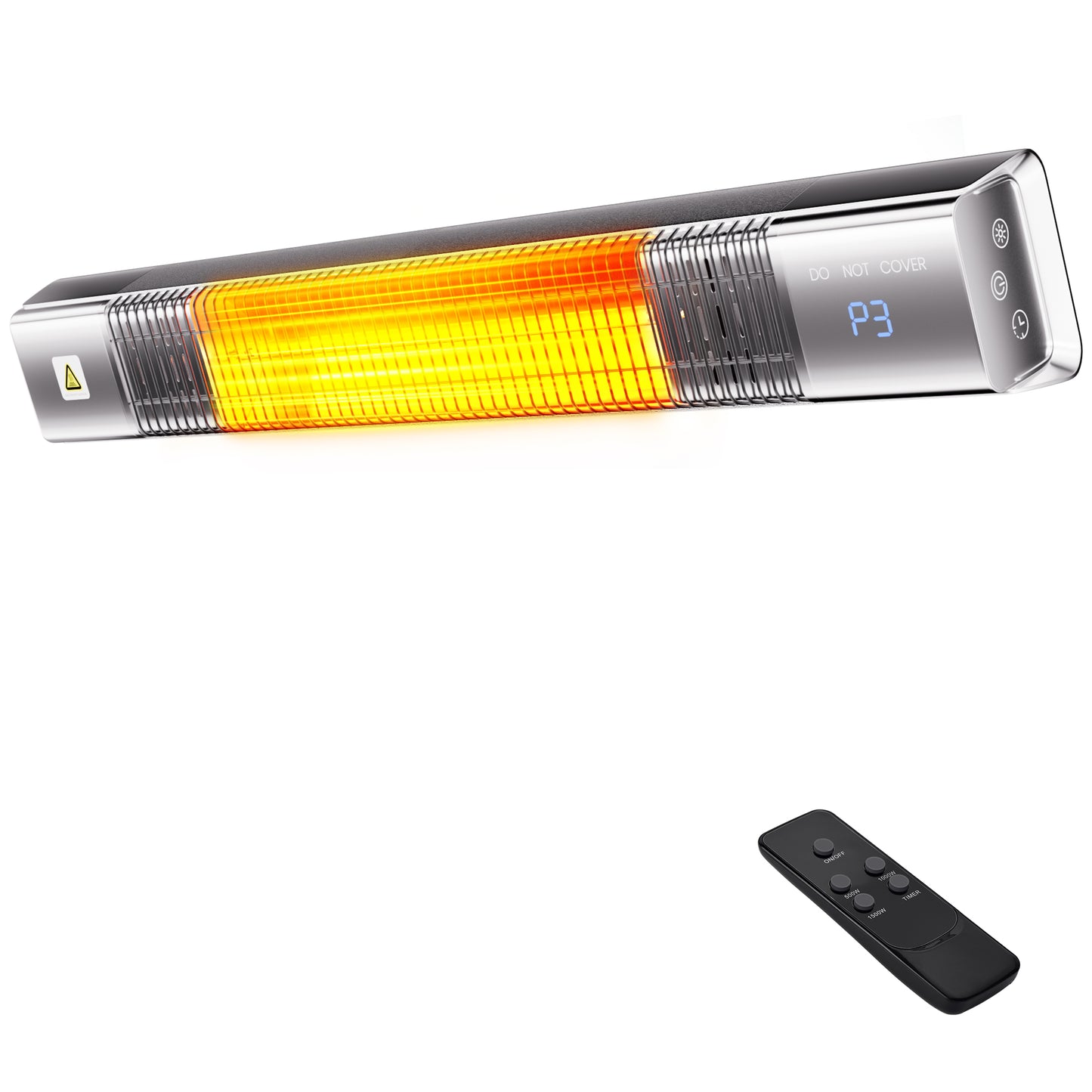 Patio Heater,1500W Outdoor Heaters, 24H Timer, Overheat Protection,3 Heat Levels, Waterproof, Infrared Heater for Indoor, Garage Gray