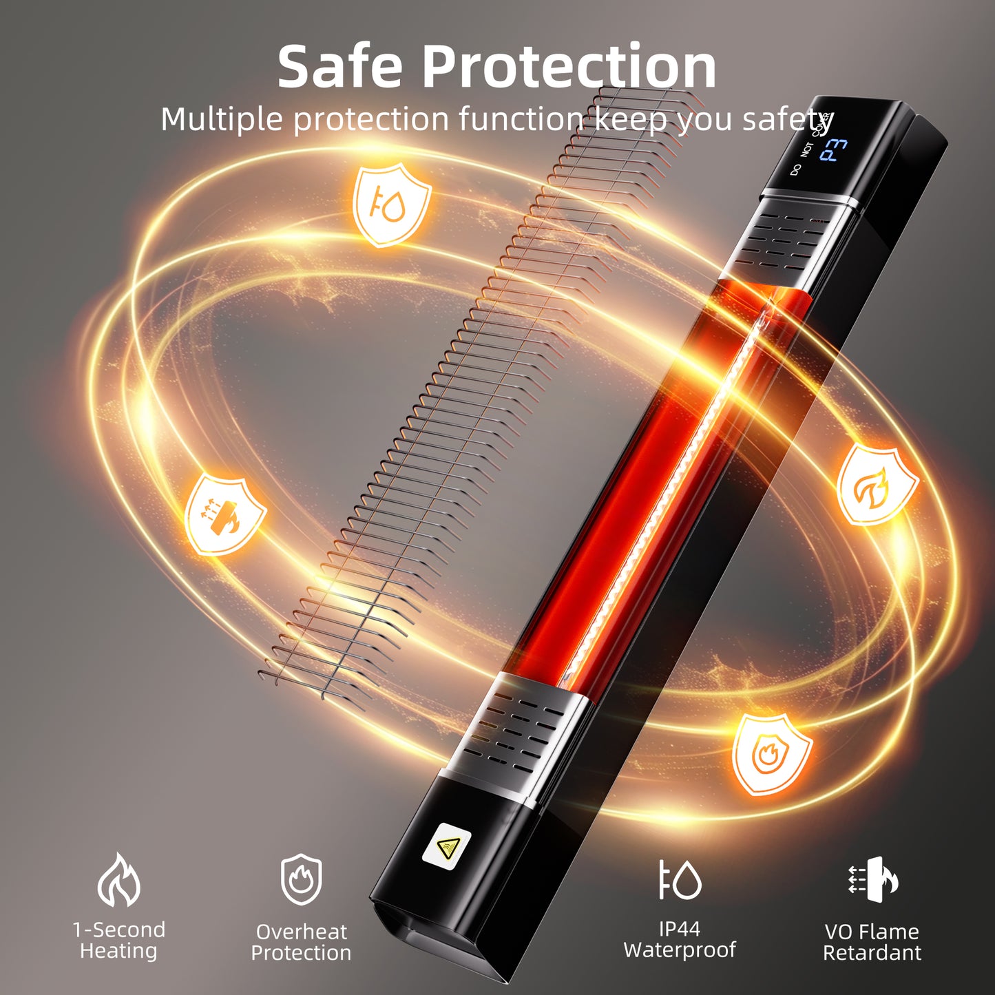 Patio Heater,1500W Outdoor Heaters, Wall Mounted Electric Heater with Remote,24H Timer, Overheat Protection,3 Heat Levels, Waterproof, Infrared Heater for Indoor,Garage