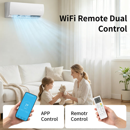 12000BTU Mini Split AC/Heating System, 19 SEER2 115V Wifi Enabled Energy Saving Air Conditioner Unit Cools Room up to 750 Sq. Ft, Ductless Inverter