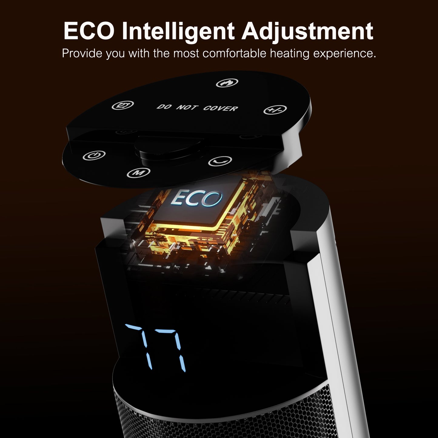 34IN Tower Space Heater for Indoor Use,1500W Large Portable Electric Fireplace Heater,70° Oscillating Room Heater with Thermostat,Remote,24H Timer for Bedroom Home Office, Silver