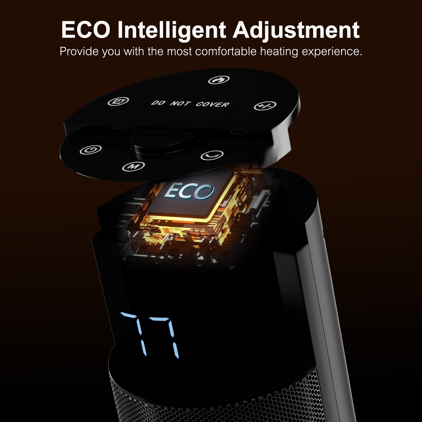 Portable Space Heaters for Indoor Use, Tower Electric Heater with Thermostat, 24H Timer, PTC Ceramic, 50°F to 99°F, 70° Oscillating, Indoor Heater for Living Room