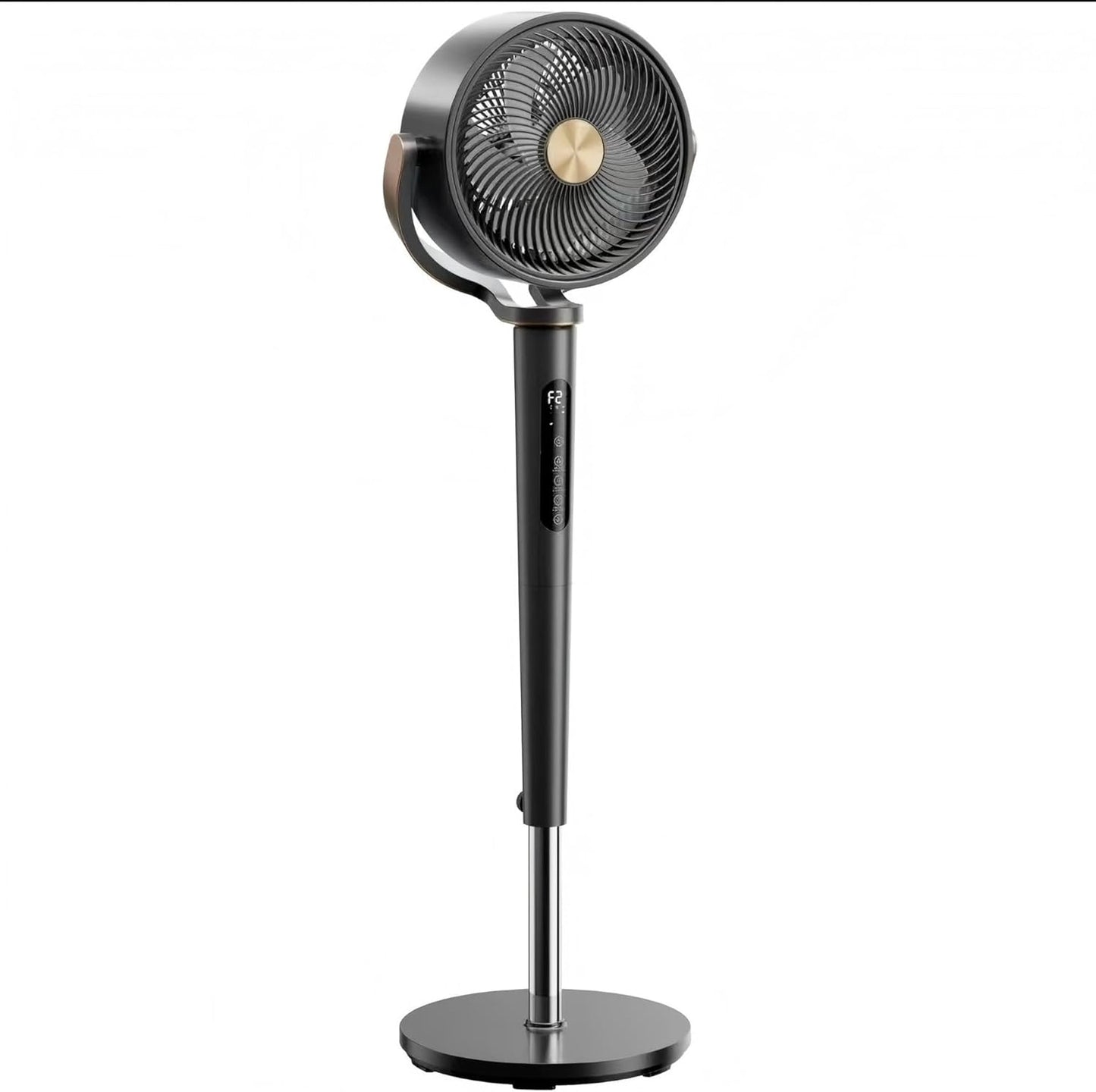 AKIRES Pedestal Fan for Bedroom,120°+120°Omnidirectional Oscillating Standing Fan,Quiet Floor Fan with DC Motor