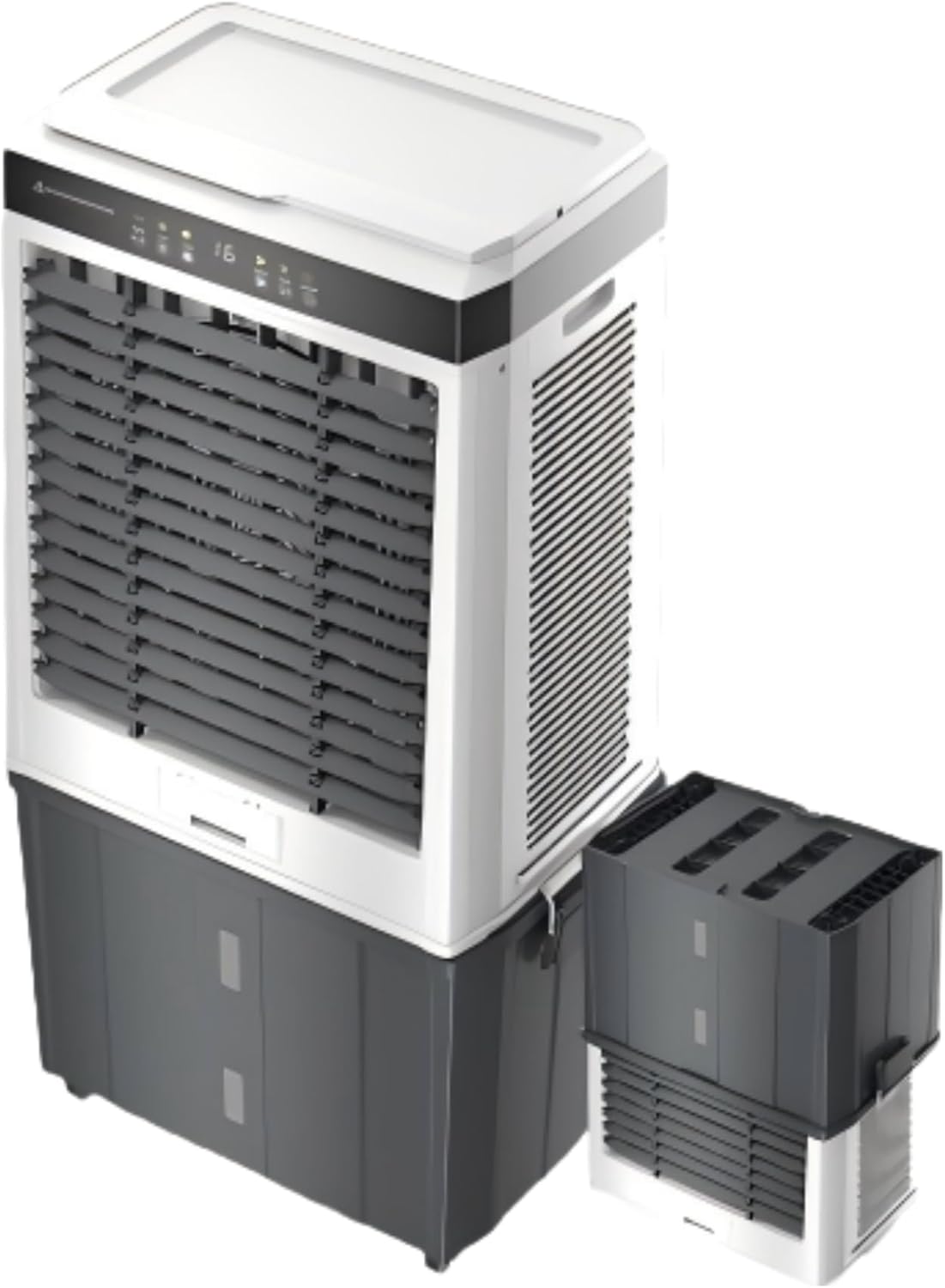 AKIRES 48" Large Swamp Cooler,6288 CFM Evaporative Air Cooler,21.5 Gal Water Tank Portable Air Cooler,120°Oscillation with Remote Control,12H Timer,3 Modes & Wind Speeds for Outdoor Indoor Use,Black