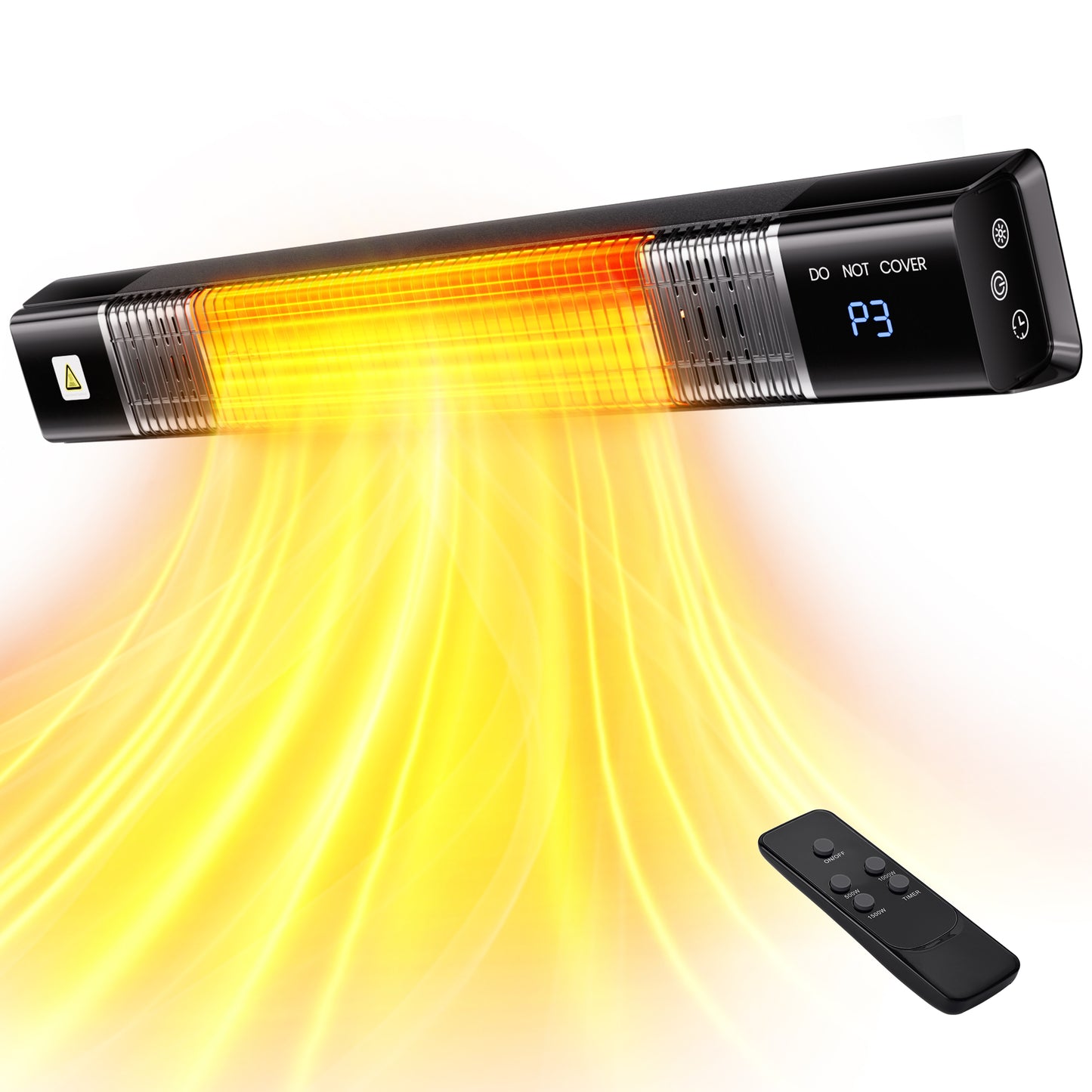 Patio Heater,1500W Outdoor Heaters, Wall Mounted Electric Heater with Remote,24H Timer, Overheat Protection,3 Heat Levels, Waterproof, Infrared Heater for Indoor,Garage