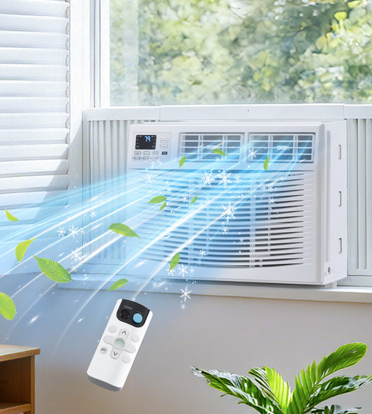 AKIRES Window Air Conditioner, 12,000BTU Air Conditioner Window Unit, Cools up to 550 Sq. Ft, Window AC with Cool, Fan, Dry, Sleep, Energy Saver, and Auto,6 Modes,24H Timer,Easy Install,Home