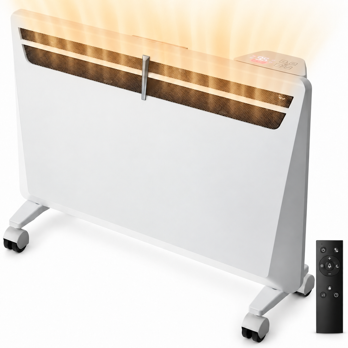 Space Heaters for Indoor Use, 1500W Convection Electric Heater with Remote Control, Wall Mount & Standing, 0dB, Energy Saving
