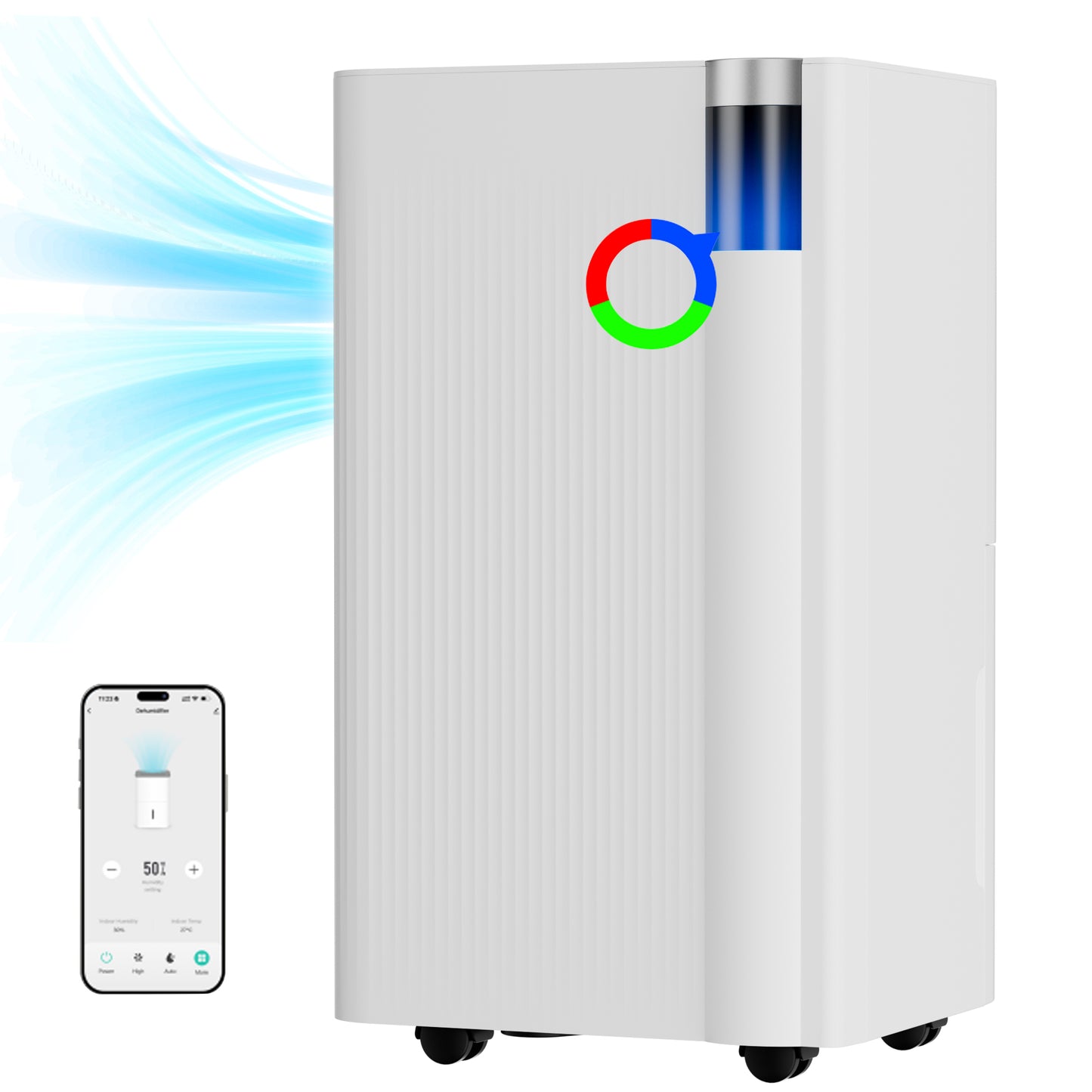 Akires Dehumidifier, 9 Pint DOE(Max 38 Pint) for Basement & Home, WiFi Smart Control, 3000 Sq.ft, with Drain Hose for Bathroom, Large Room