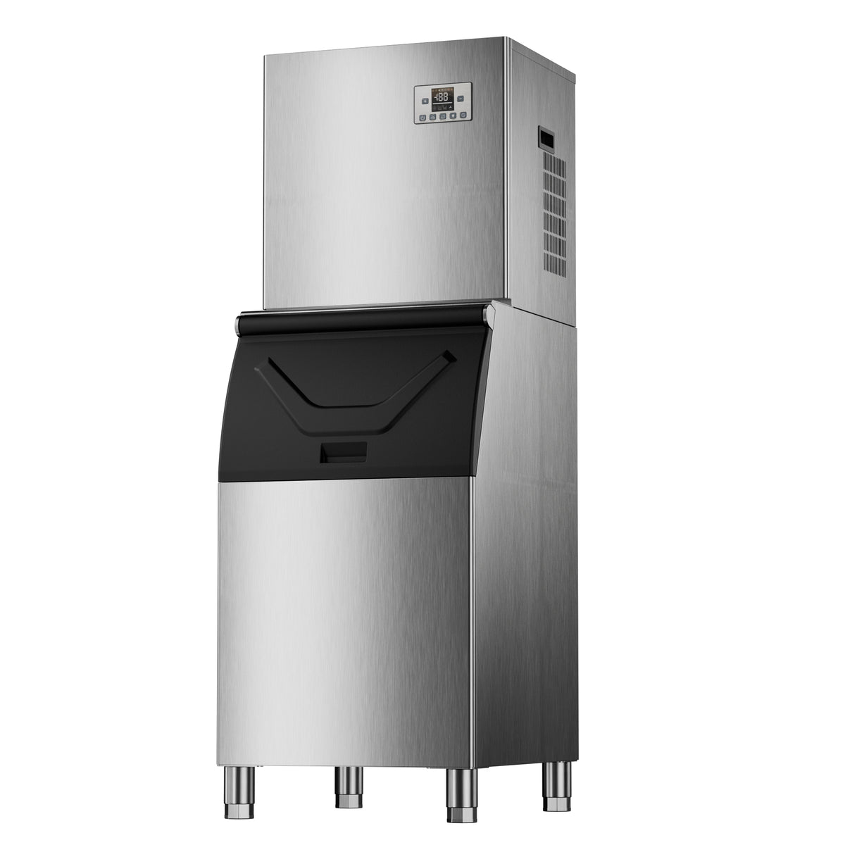 AKIRES Commercial Ice Maker Machine 500Lbs/24H with 300Lbs Storage, Self-Cleaning Mode, Split Commercial Ice Maker, Ice Ready in 7-15 min, Stainless Steel Ice Maker for Bar/Cafe/Restaurant/Businessss