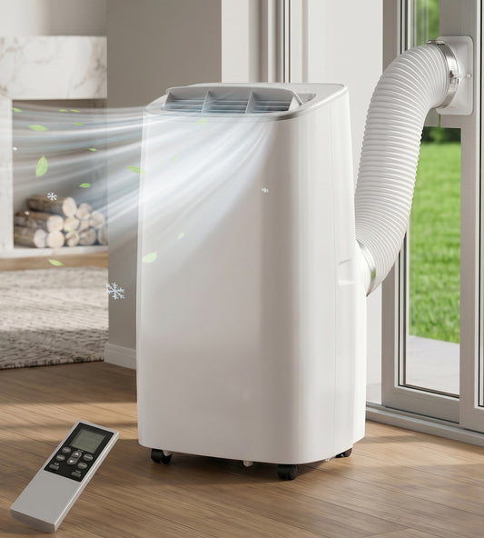 AKIRES 14000 BTU Portable Air Conditioners, Cools Up To 700 sq.ft, Portable AC Unit With Cool,Fan & Dehumidifier,Remote Control,24H Timer,Sleep Mode,Portable AC for Bedroom Living Use