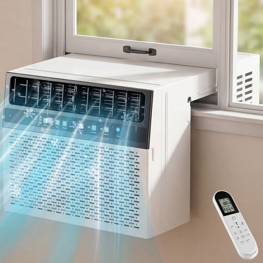 AKIRES U-Shaped Window Air Conditioner, 10,000BTU Air Conditioner Window Unit, Cools up to 450 Sq. Ft, Window AC with Cool, Fan, Dry, Sleep, Energy Saver, and Auto,6 Modes,24H Timer,Home