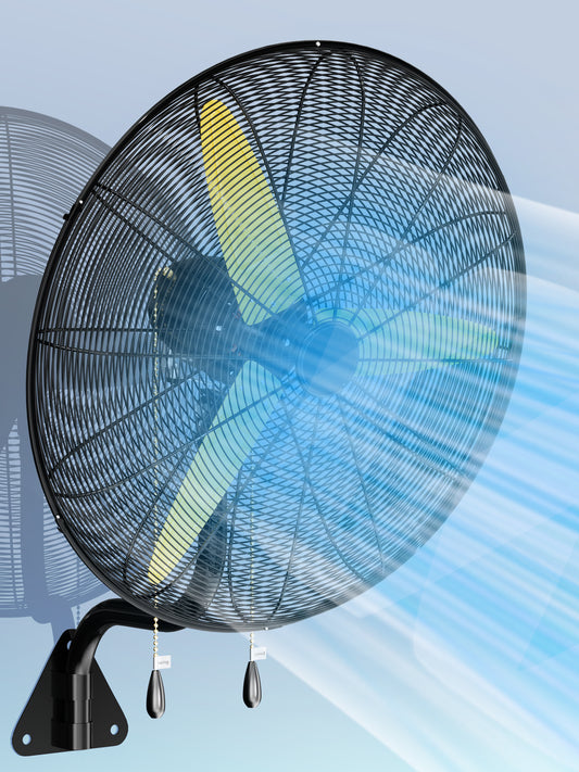 30" Oscillating Wall Mount Fan with Adjustable Tilt, 11200CFM High Velocity Wall Fan with 3 Speed, Heavy Duty Industrial Fans for Workshop