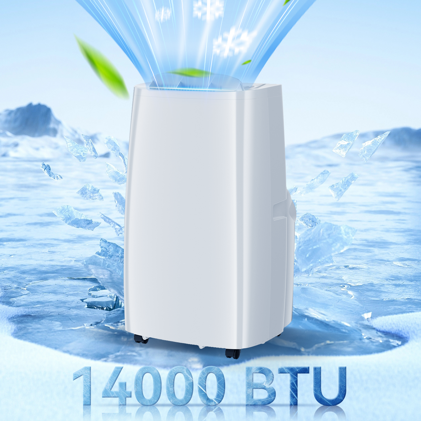Portable Air Conditioner 14000 BTU Ashrae, 3-in-1 AC Unit for Room with Dehumidifier/Fan/Sleep Modes, 650 Sq.Ft, Remote Control, 24H Timer