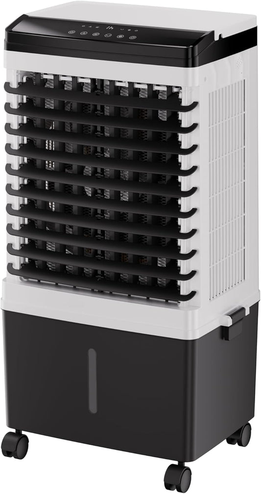 AKIRES 1800CFM Swamp Cooler,Evaporative Air Cooler with 4.0-Gal Water Tank, 4 Ice Packs, Portable Air Conditioners with Remote Control,12H Timer,Evaporative Cooler for Indoor,Outdoor Use (32IN)