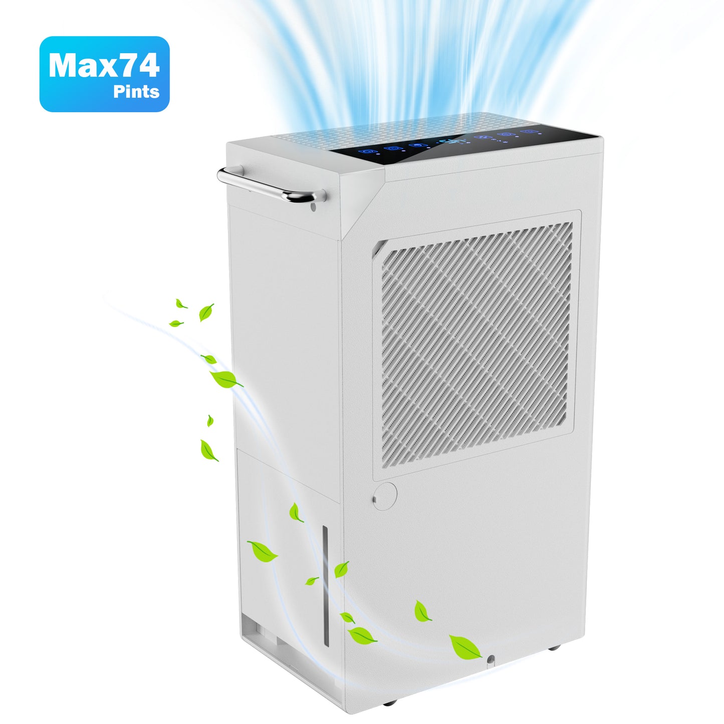 Dehumidifier for Basement & Home, Max 74 Pints, 5000 Sq.ft, Auto Shut Off, Dehumidifier with Drain Hose for Bathroom, Large Room, Garage(Black Display)