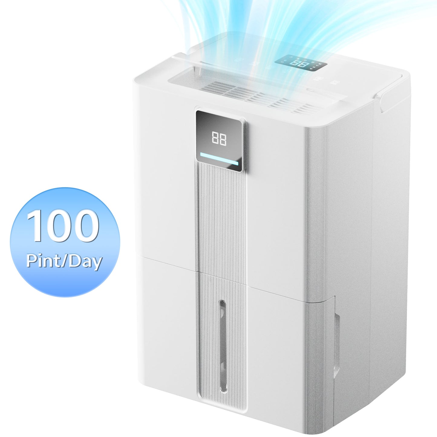 Akires Dehumidifier, Max 100 Pint(35 Pint DOE) for Basement & Home, 6000 Sq.ft, with Drain Hose for Bathroom, Large Room