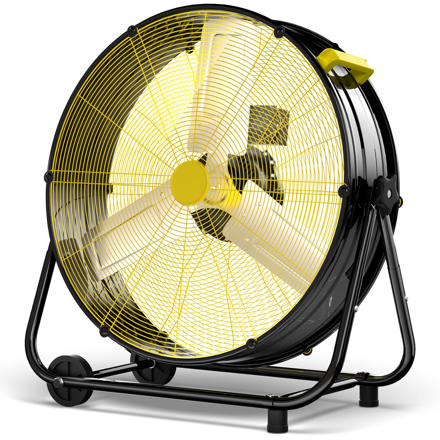 Industrial Shop Floor Drum Fan,High Velocity Heavy Duty Big Metal Fan with 360° Tilt, Handle for Garage, Basement, Warehouse, Patio, Commercial, Factory, Workshop Use