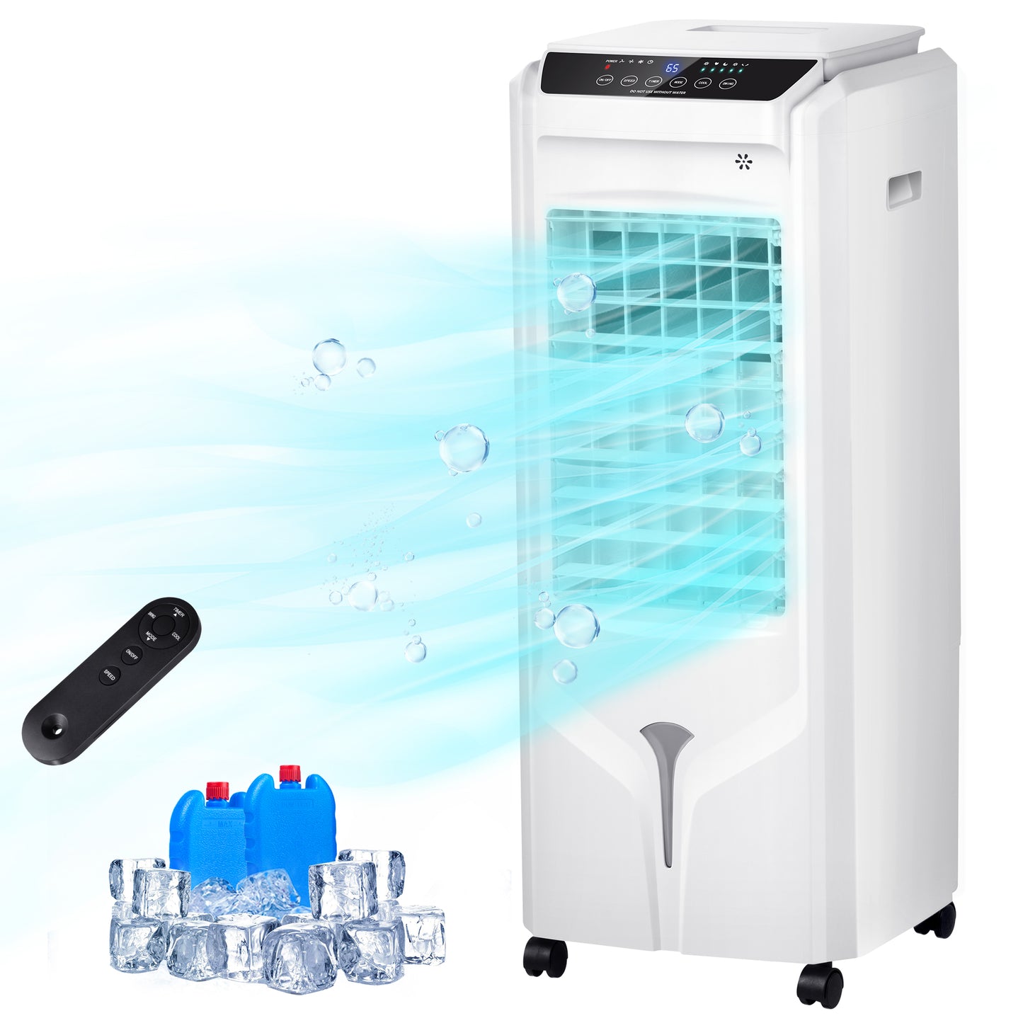 Swamp Cooler,Evaporative Air Cooler with 4.2-Gal Water Tank,4 Ice Packs,12H Timer,3-IN-1 Cooling Tower Fan for Indoor