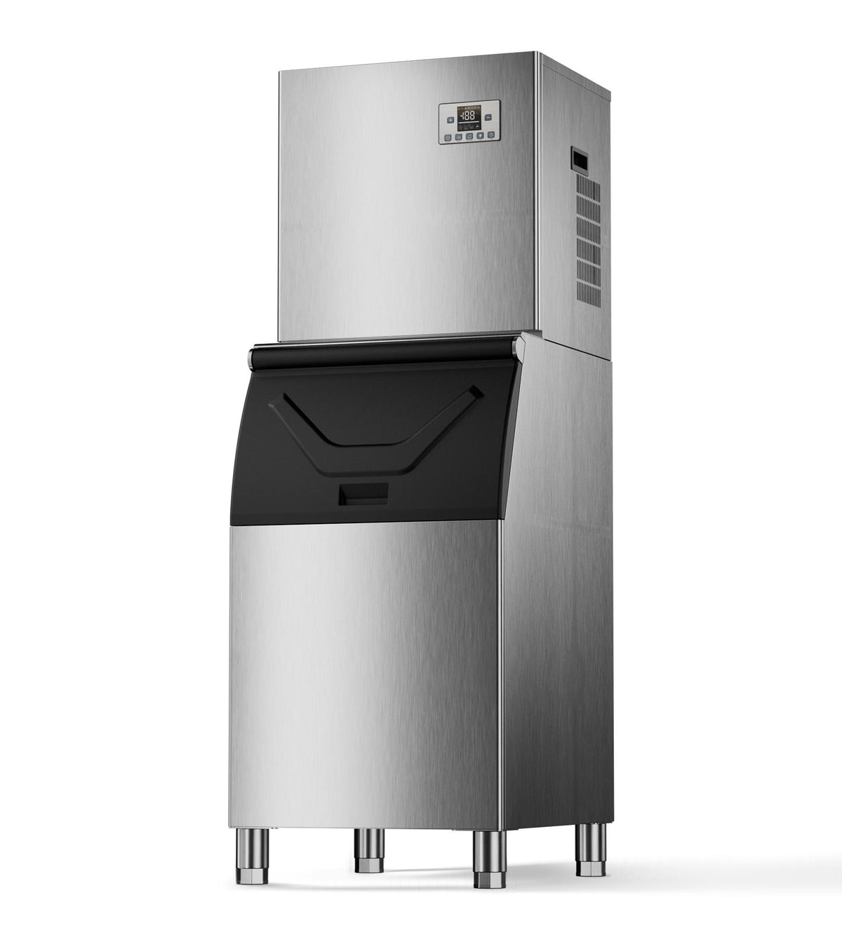 AKIRES Commercial Ice Maker Machine 500Lbs/24H with 300Lbs Storage, Self-Cleaning Mode, Split Commercial Ice Maker, Ice Ready in 7-15 min, Stainless Steel Ice Maker for Bar/Cafe/Restaurant/Businessss