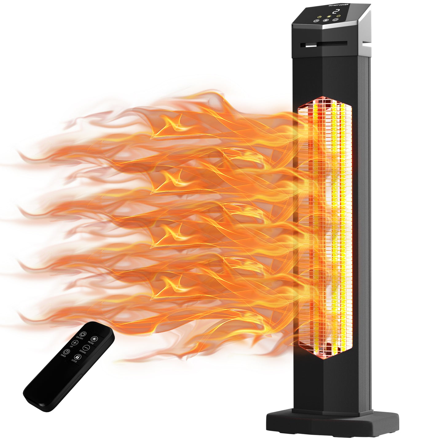 37IN Outdoor Patio Heater,Portable Space Radiant Tower Heaters with IP54 Waterproof,12H Timer, Large Room Heater for Garage Backyard Porch