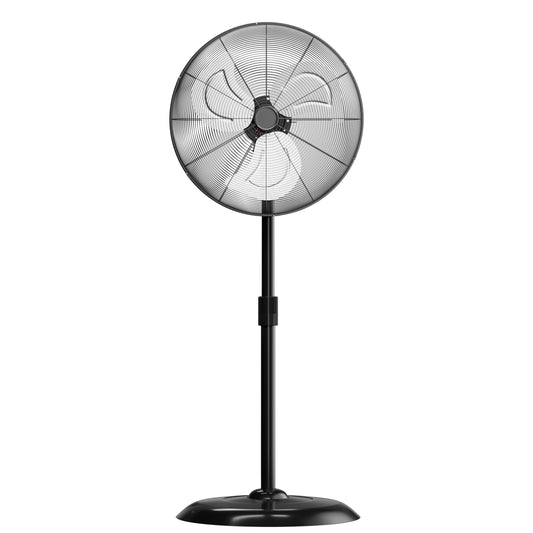 AKIRES 30” Outdoor Oscillating Pedestal With Energy-Saving Motor,9600 CFM High-Velocity Industrial Stand Fan, Heavy Duty Metal Floor Fan for Shop, Warehouse, Workshop, Gym, Garage Silver