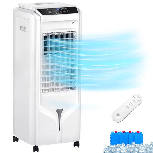 Akires Evaporative Air Cooler, Portable Swamp Cooler 4.2 Gal, Windowless Air Conditioners with Remote for Room, Office, Bedroom
