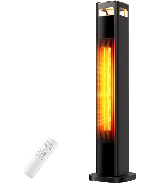 AKIRES Space Heaters for Indoor Use Large Room,1500W Electric Heater with Thermostat,4 Modes,120° Oscillation,24H Timer & Remote,Safety Protection,Fast Heating Portable Heater for Bedroom,Office,Black