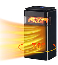 10″ Mini Space Heater,1500W Small Portable Electric Heater,Oscillating PTC Ceramic Heater with Thermostat,24H Timer, Personal Desk Heater