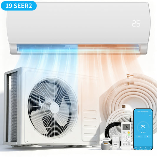 12000BTU Mini Split AC/Heating System, 19 SEER2 230V Wifi Enabled Energy Saving Air Conditioner Unit Cools Room up to 750 Sq. Ft, Ductless Inverter
