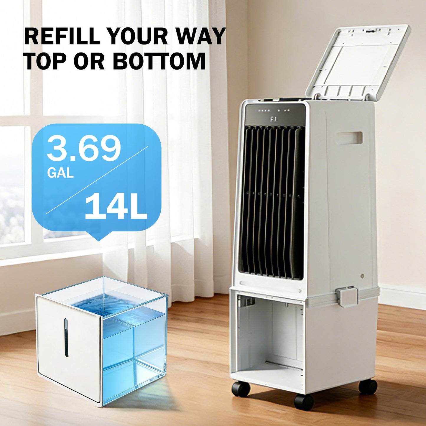 Portable Air Conditioners, 3-in-1 Swamp Cooler, Evaporative Air Cooler with Remote, 12H Timer, Cooling Fan for Bedroom, Office