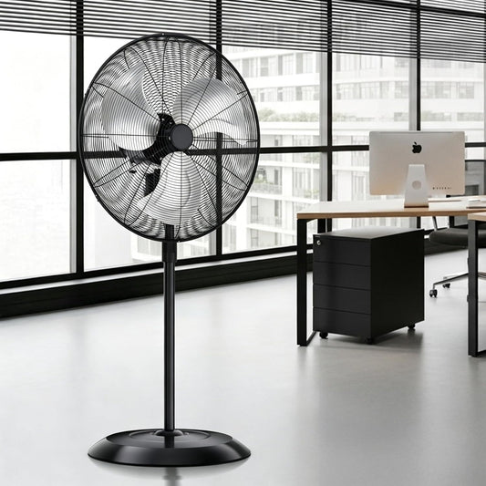 AKIRES 24” Outdoor Oscillating Pedestal With Energy-Saving Motor Silver