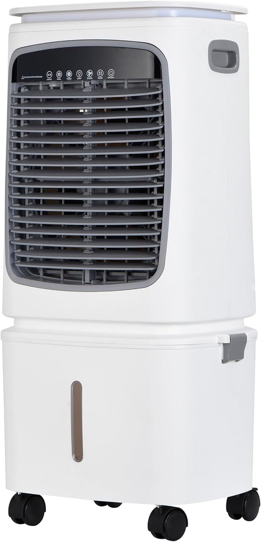 AKIRES 2300CFM Swamp Cooler, Evaporative Air Cooler for 580Sq.ft of Space, Air Cooler with 6.8-Gal Water Tank, 120°Oscillation,4 Ice Packs,12H Timer, Cooling Fans for Outdoor,Indoor Use(35IN)
