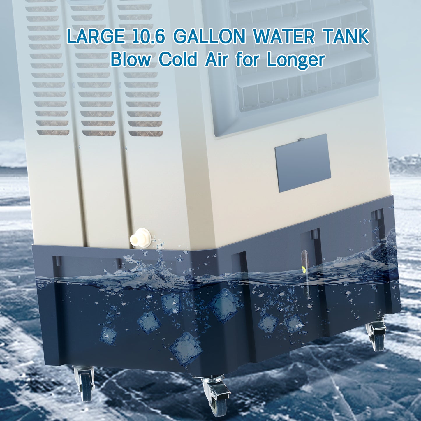 4800CFM Portable Swamp Cooler,40IN Evaporative Air Cooler for 970Sq.ft of Space, Evaporative Cooler with Auto Fill,10.6-Gal Water Tank,3 Ice Packs, Cooling Fan for Outdoor