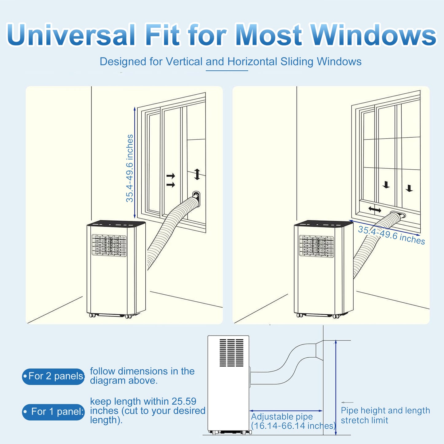 Portable Air Conditioner 10000 BTU Ashrae, 3-in-1 AC Unit for Room with Dehumidifier/Fan/Sleep Modes, 450 Sq.Ft, Remote Control, 24H Timer