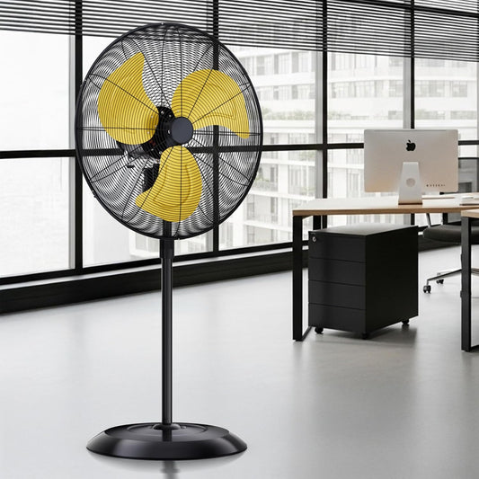 AKIRES 24” Outdoor Oscillating Pedestal With Energy-Saving Motor Yellow