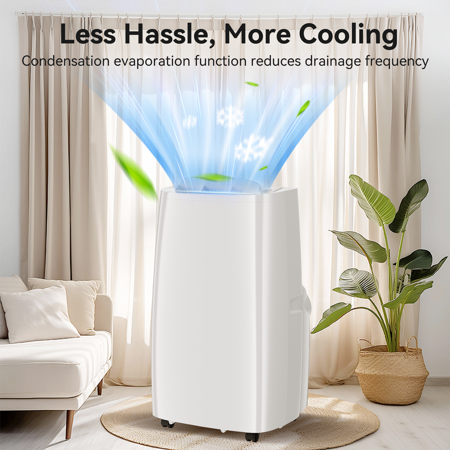 Portable Air Conditioner 14000 BTU Ashrae, 3-in-1 AC Unit for Room with Dehumidifier/Fan/Sleep Modes, 650 Sq.Ft, Remote Control, 24H Timer