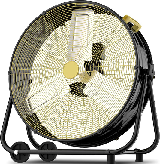 AKIRES 23,500CFM Industrial Floor Drum Fan,600W High Velocity Heavy Duty Shop Fan with 360° Tilt,Handle,High Velocity Drum Fan for Garage,Basement,Warehouse,Patio,Factory,Workshop,Commercial Use(40IN)