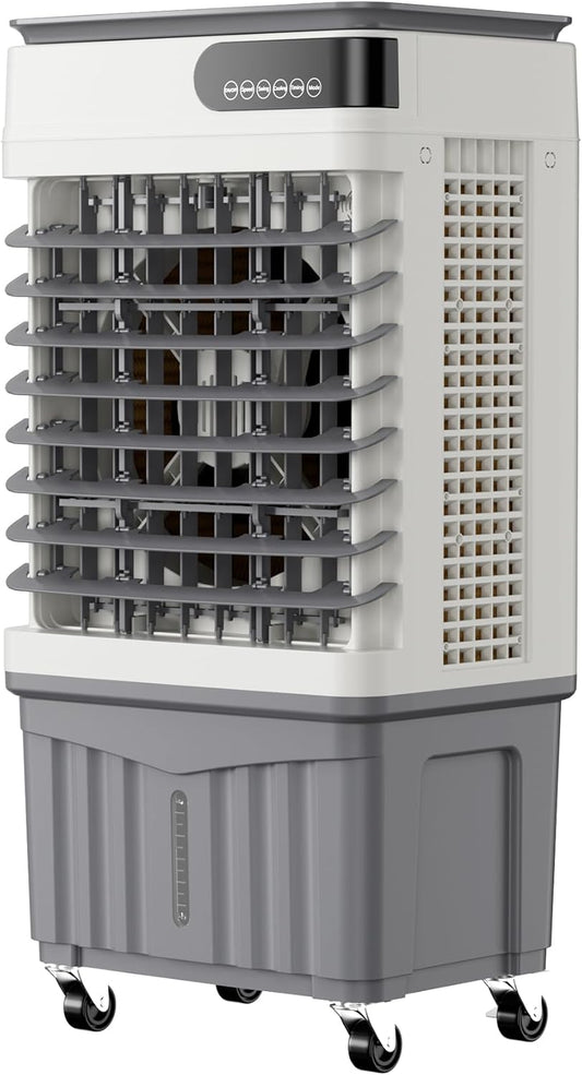 AKIRES 2550CFM Swamp Cooler,Evaporative Air Cooler with 8.5-Gal Water Tank,4 Ice Packs,Evaporative Cooler for Outdoor Patio Garage Commercial Industrial Use (37IN)