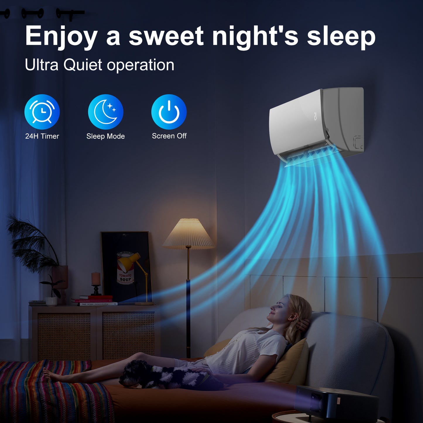 12000 BTU Mini Split AC/Heating System with Inverter, 19 SEER2 230V Energy Saving Ductless Air Conditioner with Heat Pump, Split AC Unit Cools Up to 750 Sq. Ft
