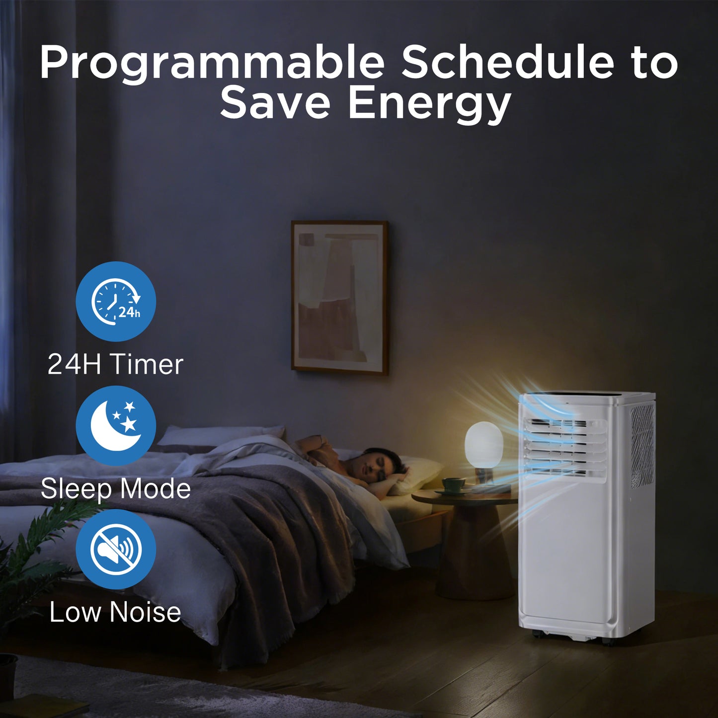Portable Air Conditioner 10000 BTU Ashrae, 3-in-1 AC Unit for Room with Dehumidifier/Fan/Sleep Modes, 450 Sq.Ft, Remote Control, 24H Timer