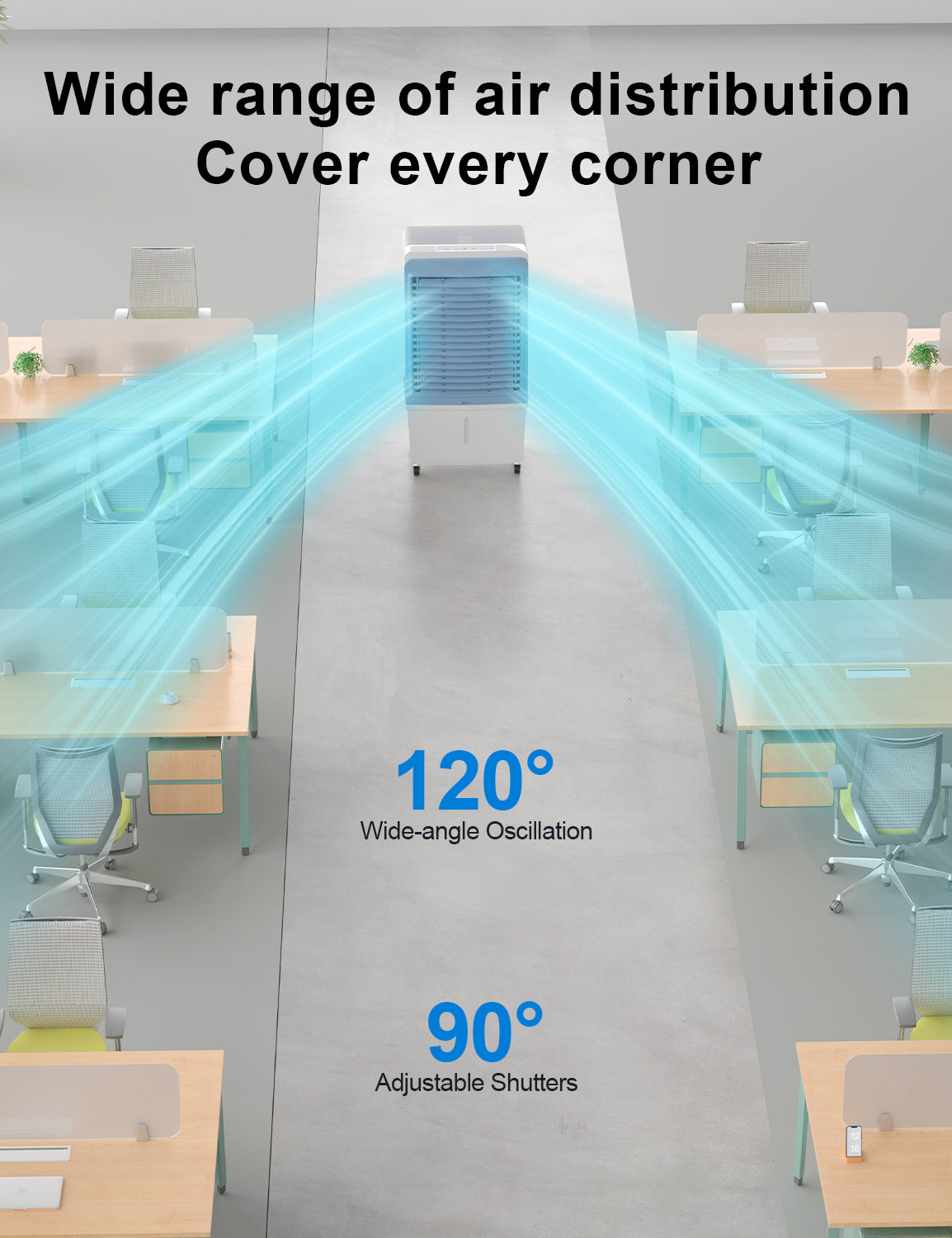 6000CFM Large Swamp Cooler with 13.5-Gal Water Tank,3-IN-1 Evaporative Air Cooler with Remote Control,4 Ice Packs,12H Timer, Evaporative Cooler for Outdoor Use