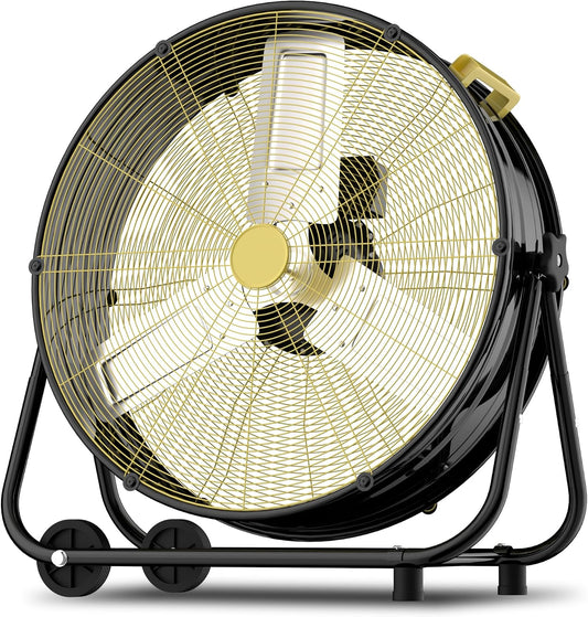 AKIRES 13500CFM Industrial Floor Drum Fan,550W High Velocity Heavy Duty Shop Fan with 360° Tilt,Handle,High Velocity Drum Fan for Garage,Basement,Warehouse,Patio,Factory,Workshop,Commercial Use(30IN)