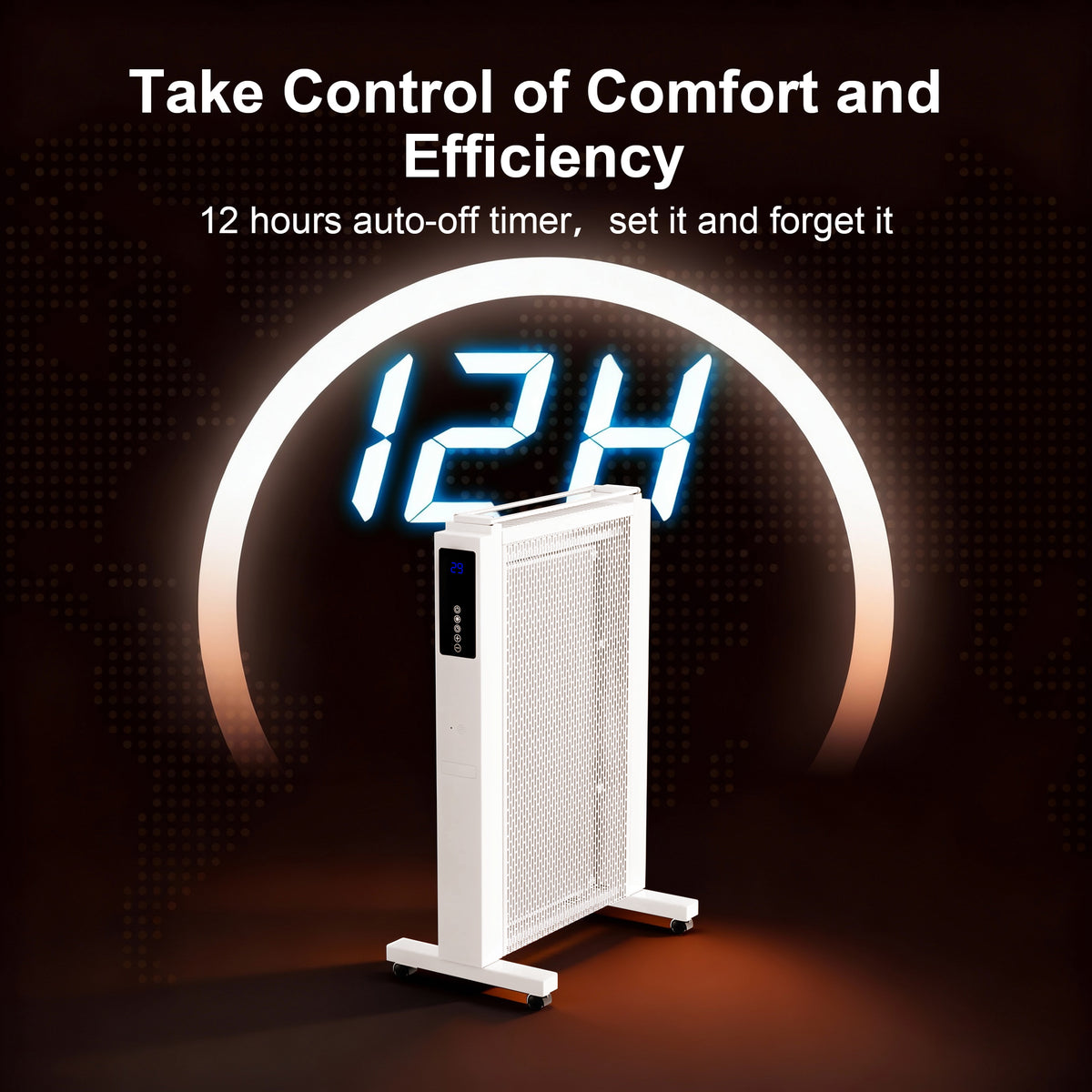 Space Heaters for Indoor Use, 1500W Electric Convection Heater Large Room with Thermostat, ECO, Remote, Wheel, 12H Timer, Tip-Over & Overheat Protection(White)