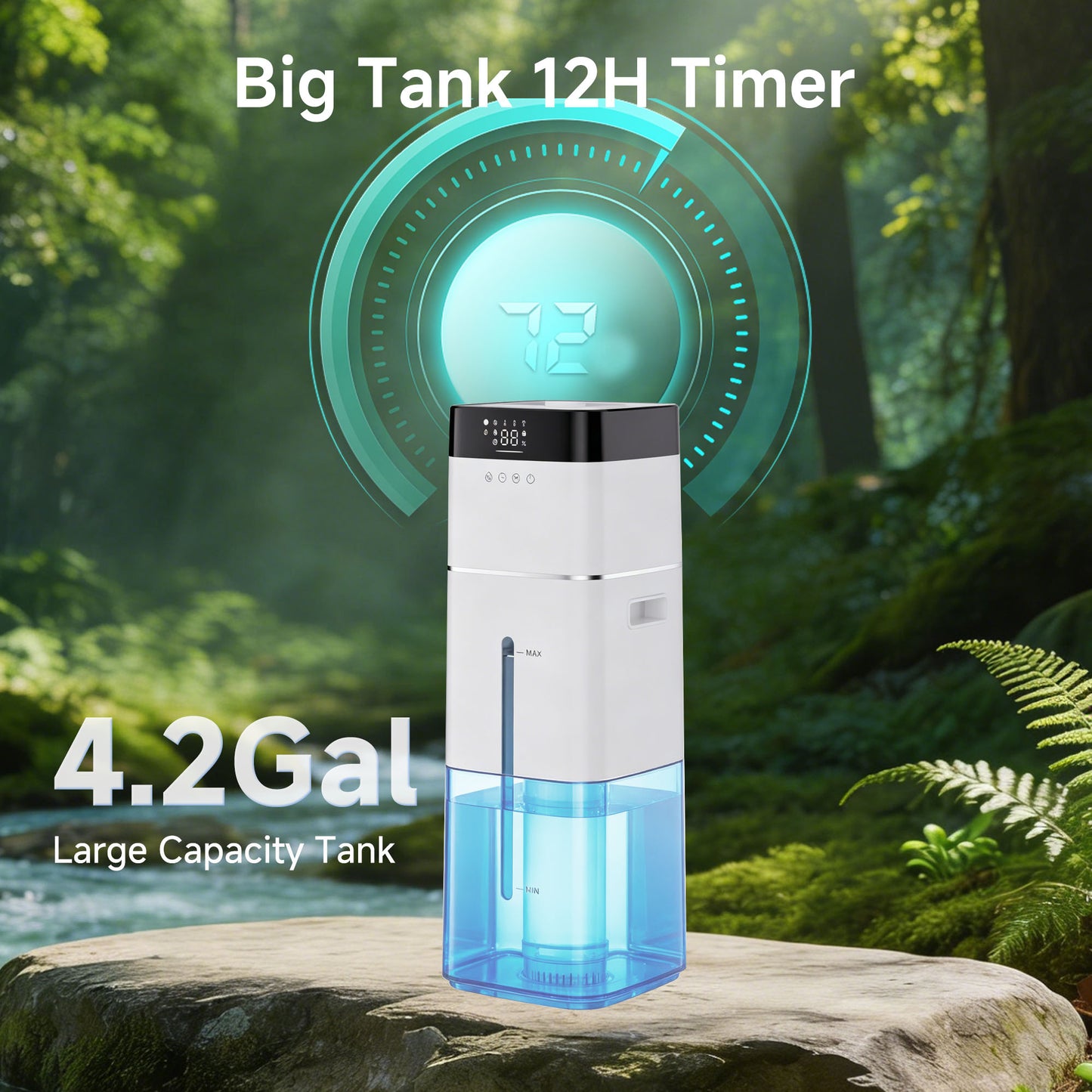 Akires Humidifier Large Room, 16L/4.2Gal, 2000 Sq.ft, Cool Mist Whole House Humidifiers for Bedroom