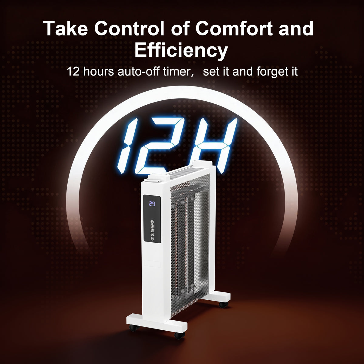 Space Heaters for Indoor Use, 1500W Electric Convection Heater Large Room with Thermostat, ECO, Remote, Wheel, 12H Timer, Tip-Over & Overheat Protection(White)