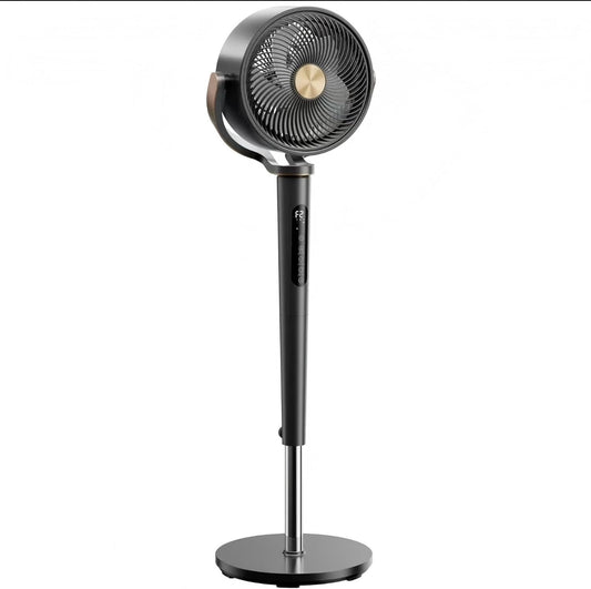 AKIRES Pedestal Fan for Bedroom,120°+120°Omnidirectional Oscillating Standing Fan,Quiet Floor Fan with DC Motor
