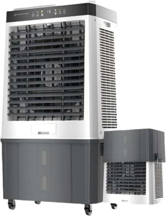 AKIRES 45" Large Swamp Cooler,5100 CFM Evaporative Air Cooler,16.5 Gal Water Tank Portable Air Cooler,120°Oscillation with Remote Control,12H Timer,3 Modes & Wind Speeds for Outdoor Indoor Use,Black