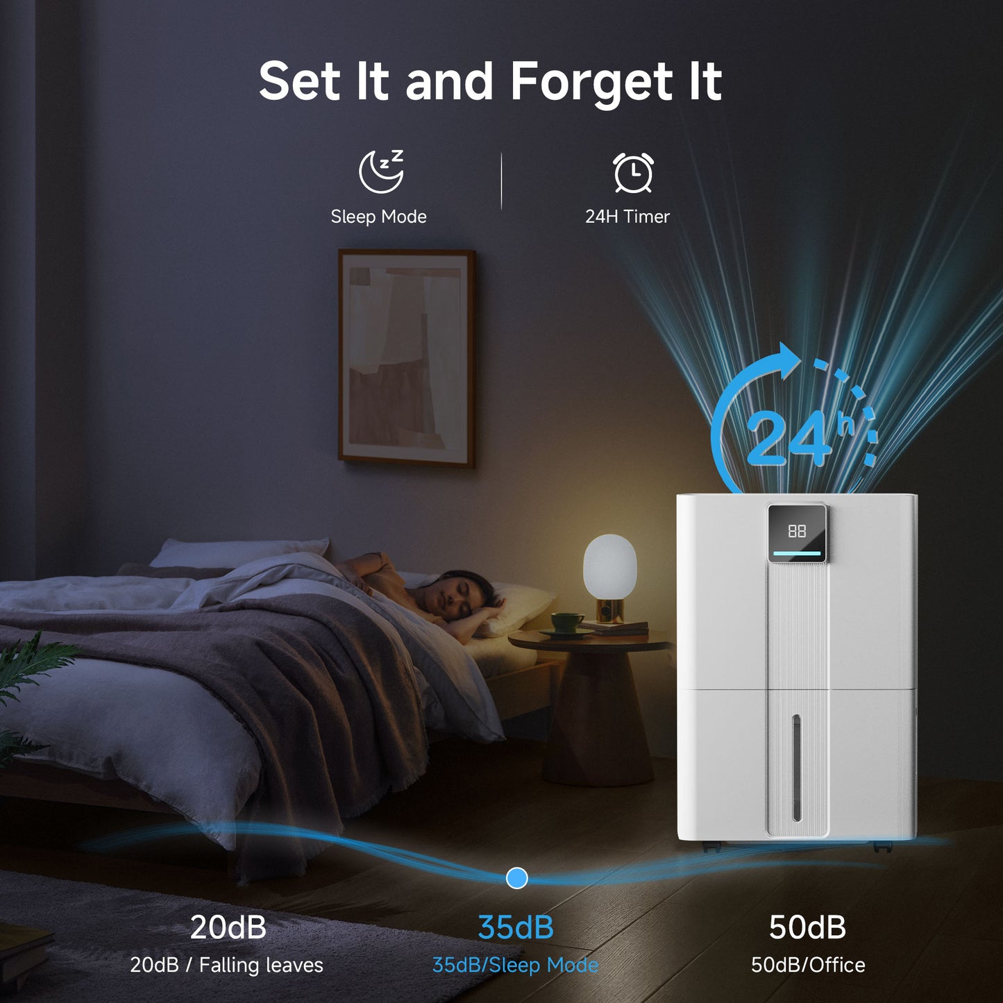 Akires Dehumidifier, Max 100 Pint(35 Pint DOE) for Basement & Home, 6000 Sq.ft, with Drain Hose for Bathroom, Large Room
