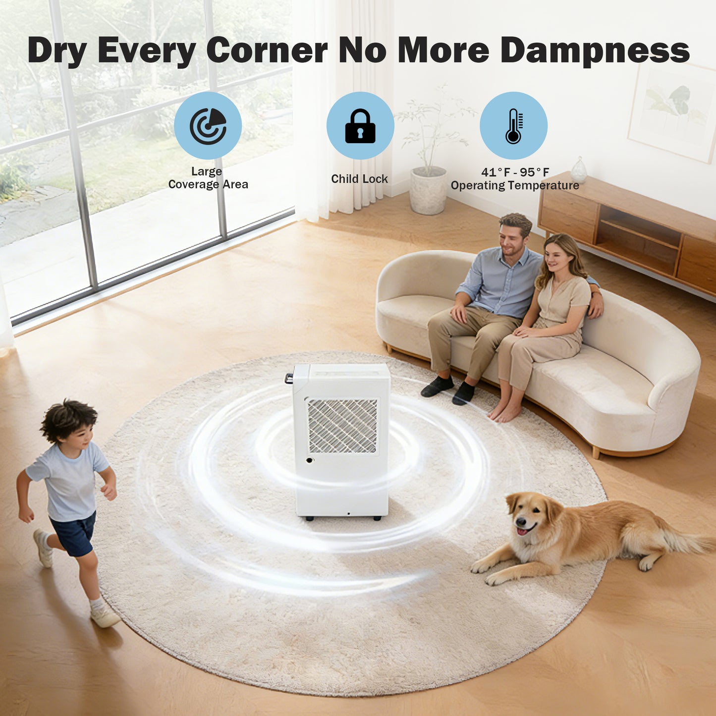 Dehumidifier for Basement & Home, Max 74 Pints, 5000 Sq.ft, Auto Shut Off, Dehumidifier with Drain Hose for Bathroom, Large Room, Garage(White Display)