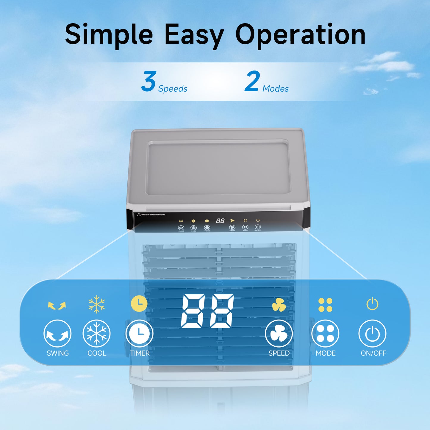 Akires Evaporative Air Cooler 6 Gal, Swamp Cooler, Portable Air Cooling Unit with Remote, 12H Timer, 3 Speeds