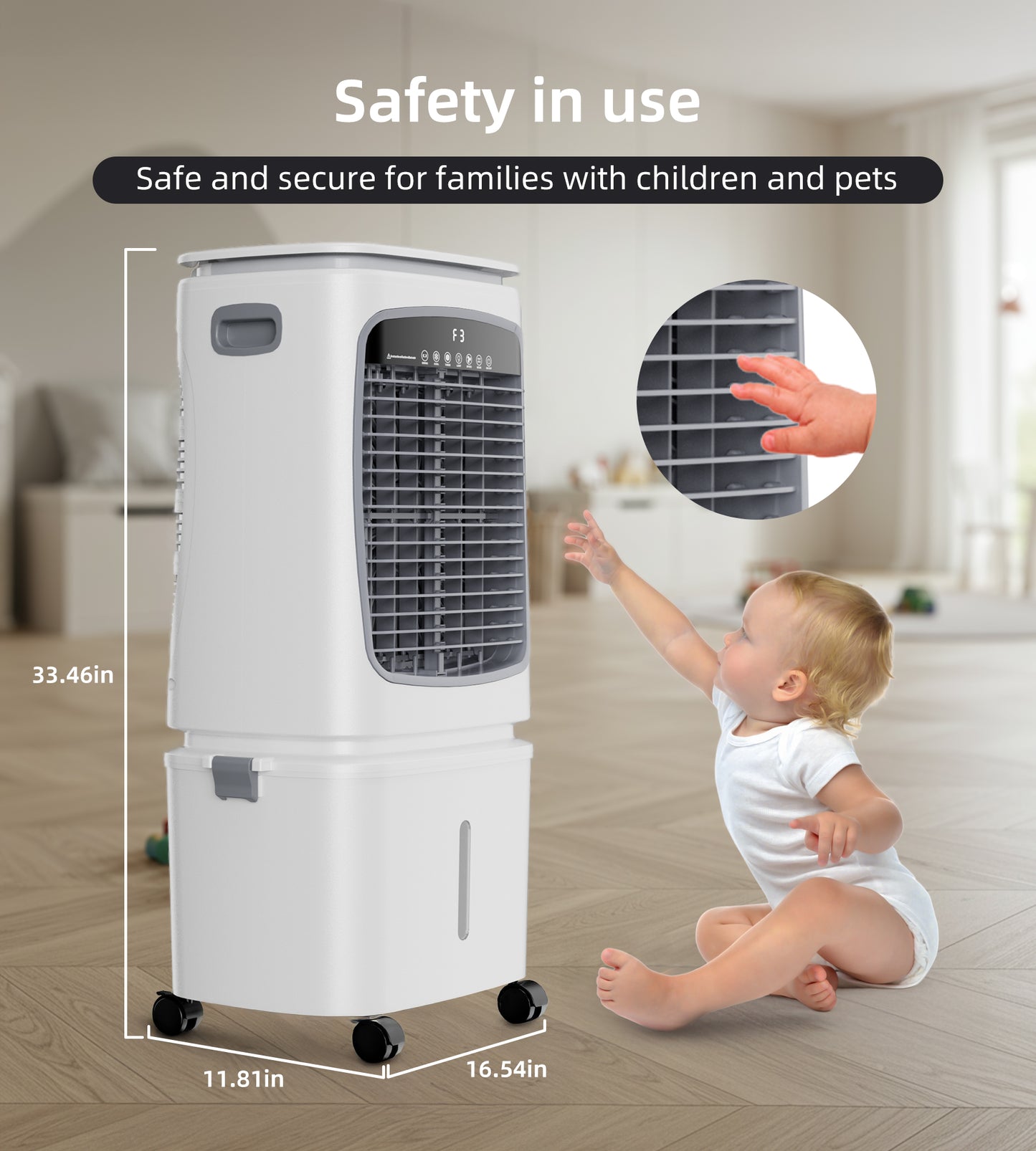 AKIRES 2020CFM Swamp Cooler, Evaporative Cooler for 650Sq.ft of Space, Air Cooler with 7.0-Gal Water Tank,90°Oscillation, 4 Ice Packs,12H Timer, Cooling Fan for Indoor, Outdoor Use